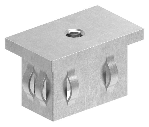 Bouchon plat en acier | avec M8 | pour tube 50x30x2.0-3.0 mm | acier S235JR, brut