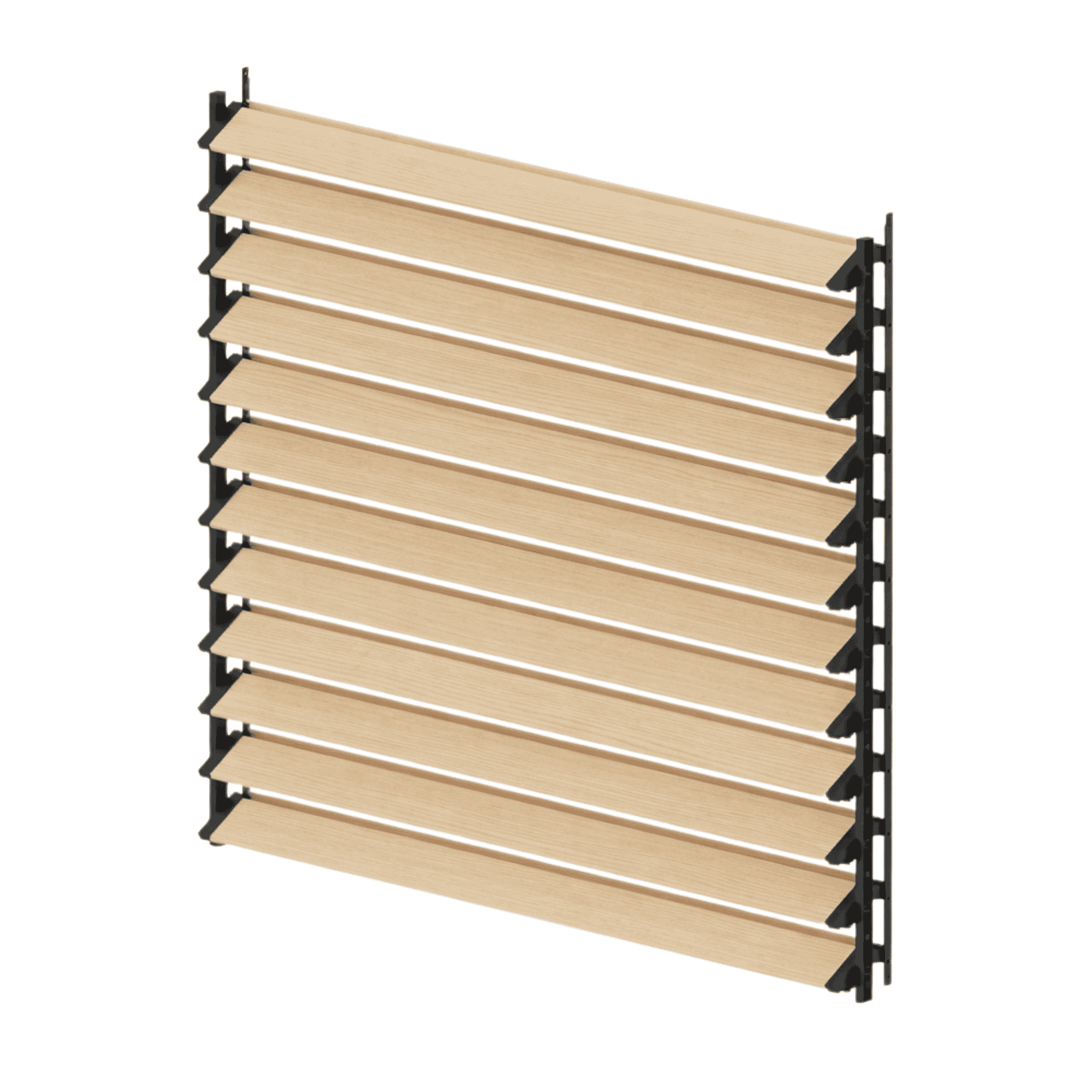 Horizontal-Kippsystem Set Stahl verzinkt - Kiefernholz 1070 x 1200 mm schwarz-89.FGSWSZNSET8