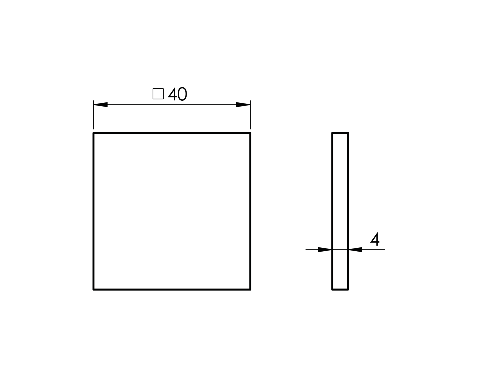 Endkappe Edelstahl AISI 304 fuer Vierkantrohr 40x40x2 mm Flansch geschliffen-89-11A1734040-A.4