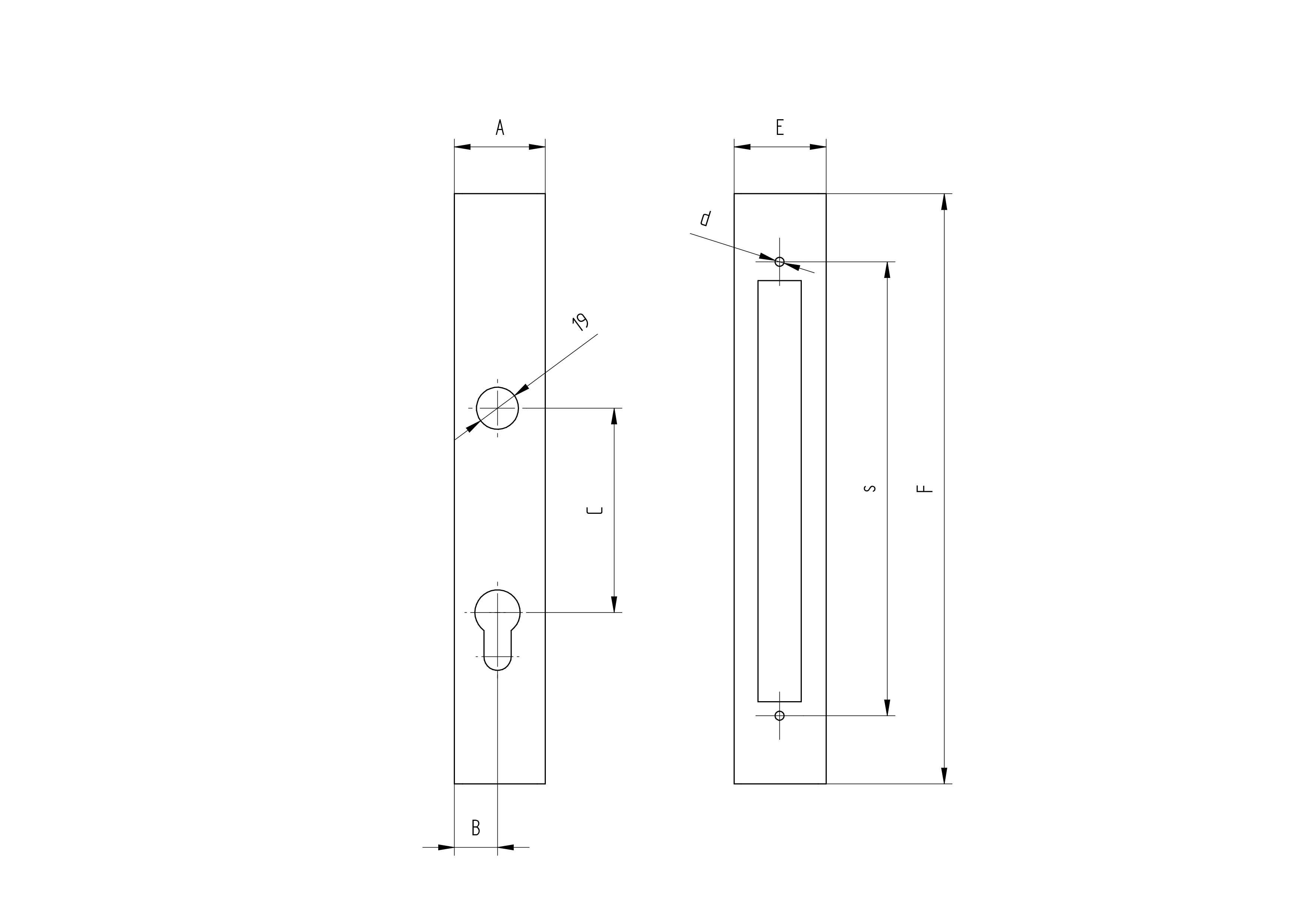 Einsteckschlosskasten Edelstahl AISI 304 40x40 mm fuer Vierkantrohr geschliffen-89-11B858J40X40-A.4