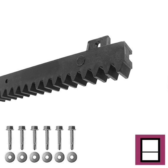 Zahnstange Kunststoff mit Stahlkern 27x18 mm L=1000 mm Modul 4 fuer Schiebetore-89-11H01PVCUP-A.4