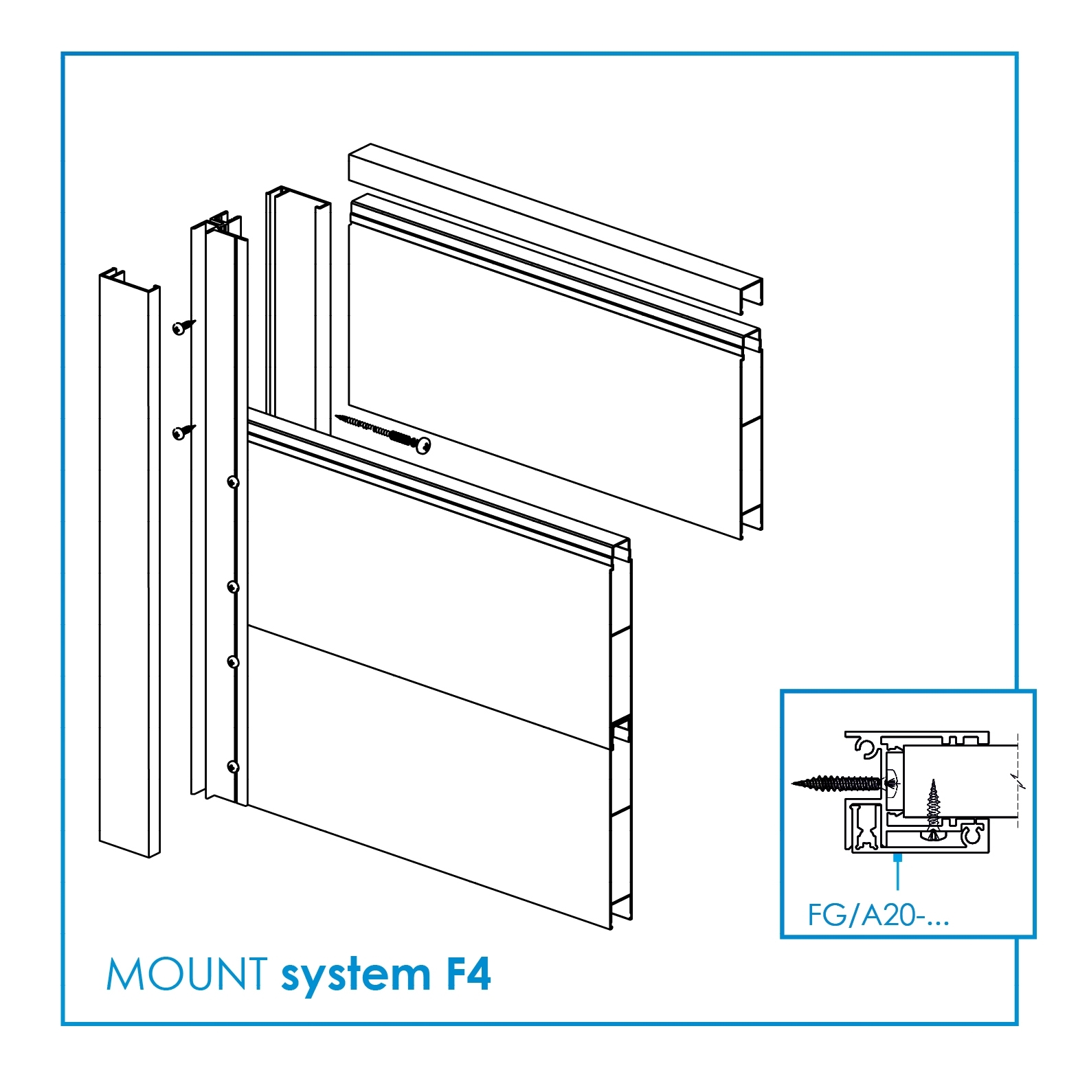 Click-Lock Abschlussleiste Aluminium 20x28 mm 6-0 m Natur fuer Zaunfuellung FG-F20-89-11FGFC206000N-A.4