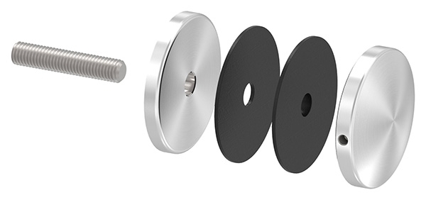 Glaspunkthalter Ø 72 mm- V4A- Anschluss- Flach mit AbP-10-5200.1