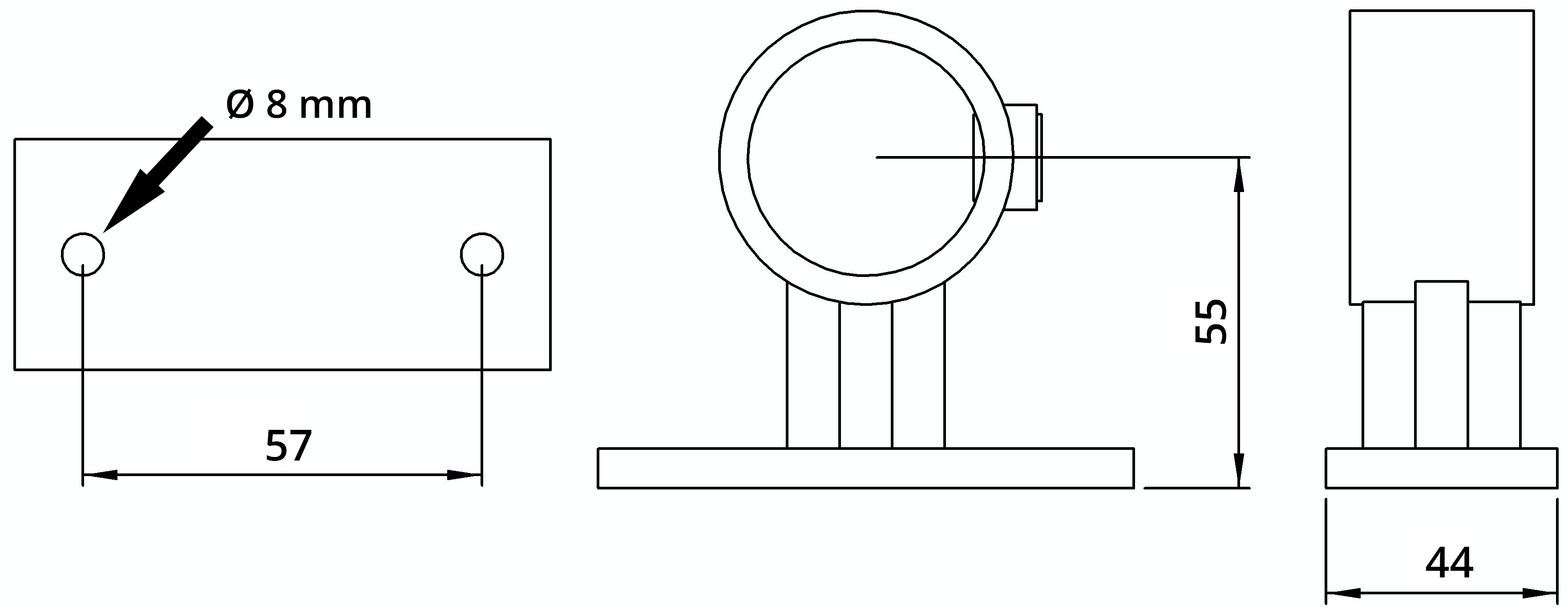 Rohrverbinder - Handlaufhalterung Befestigungsschraube 90° - 143WA27 - 26-9 mm - 3-4- - Feuerverzinkt u. Elektrogalvanisiert-143WA27