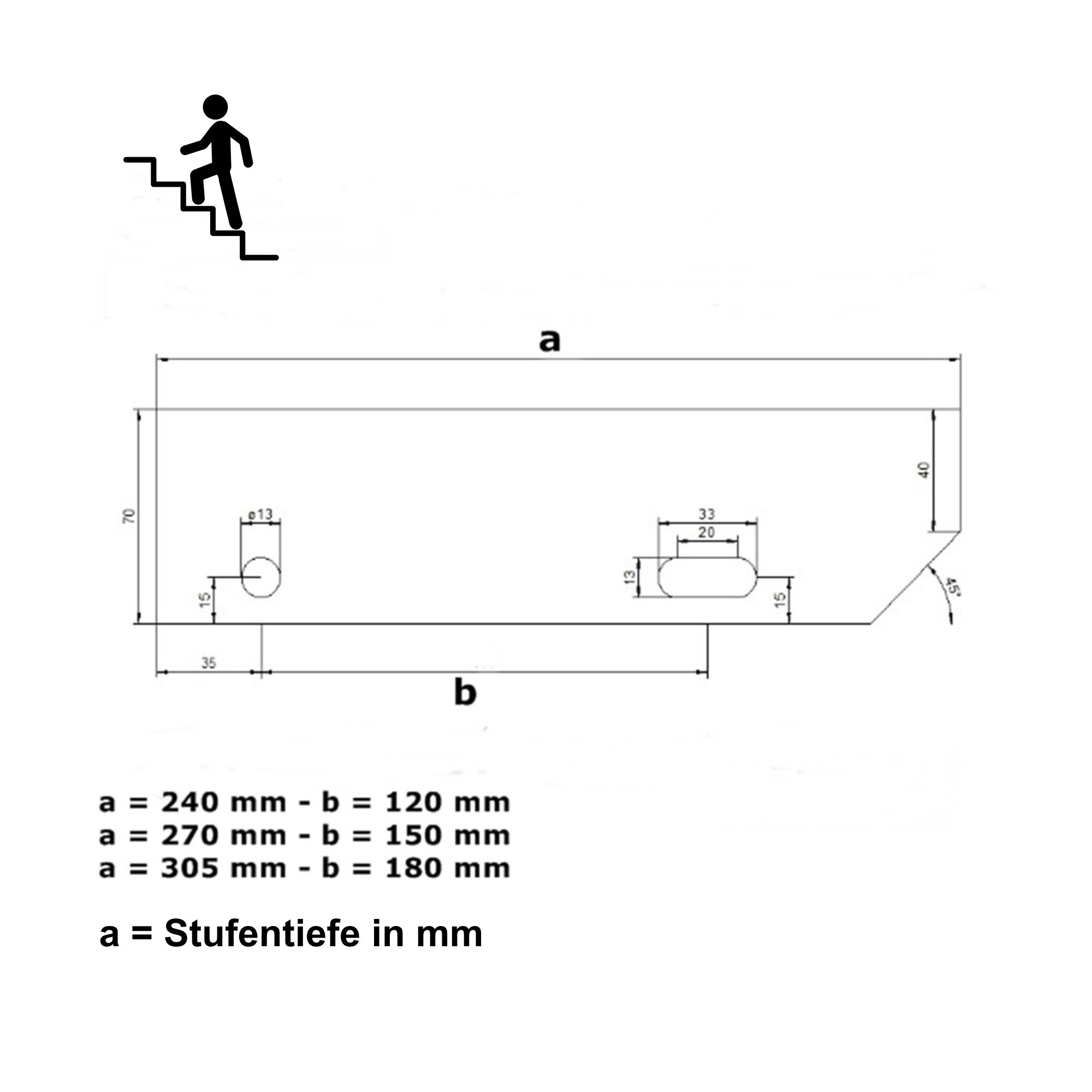 Gitterroststufe 1200 x 240 MW 30-30 TS 40-2 Rutschhemmung R10-24-1202430402.7