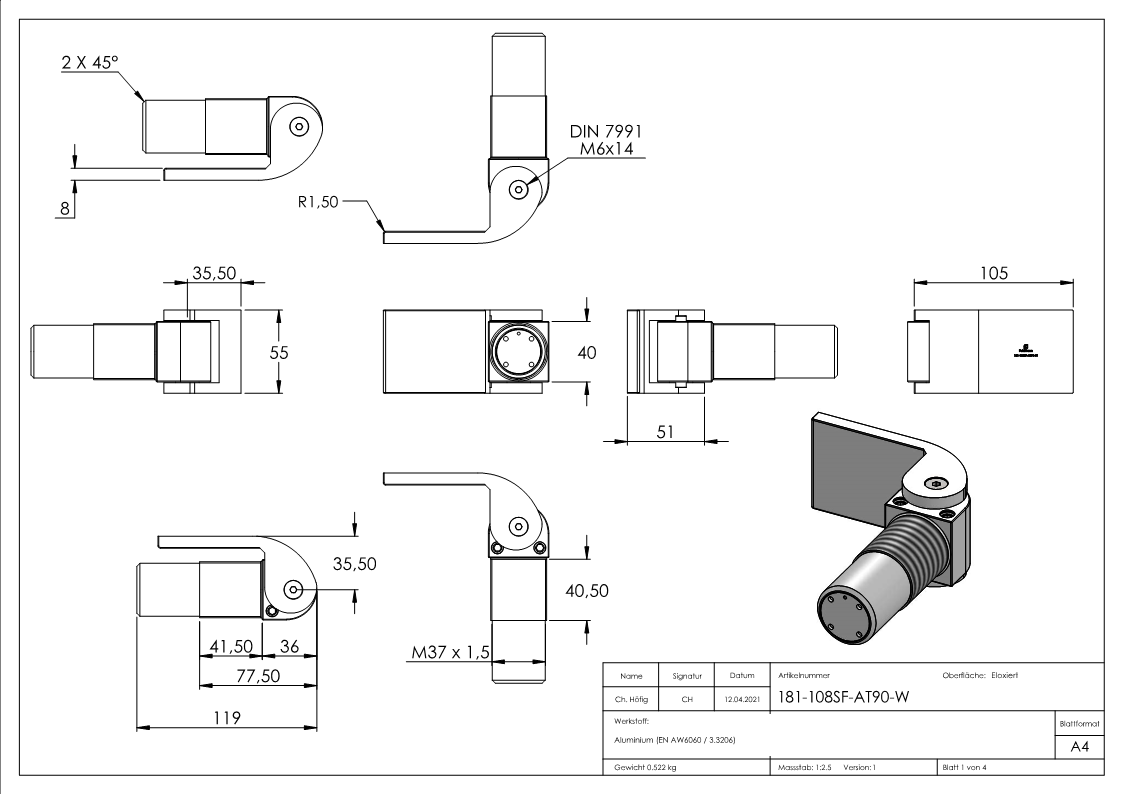 Torband 180° selbsts- o- Stopp-Endspurt schweissb-88-11181-108SF-AT90.W