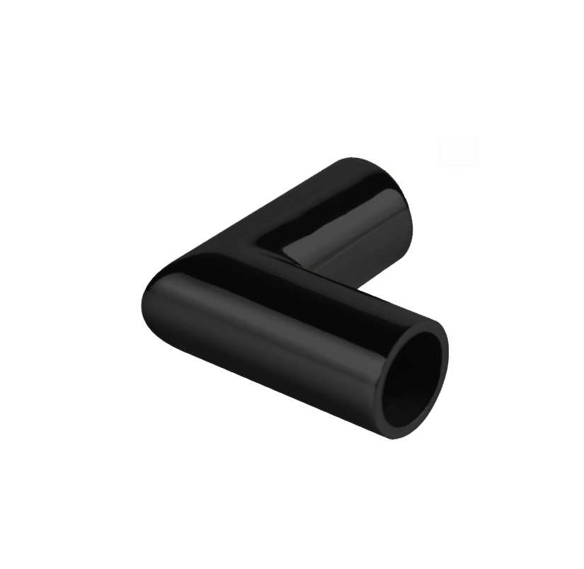 Eckverbinder 90 Messing fuer Rundstab Ø 19 mm schwarz oxidiert-89-11GSBLACKZP125S-A.4