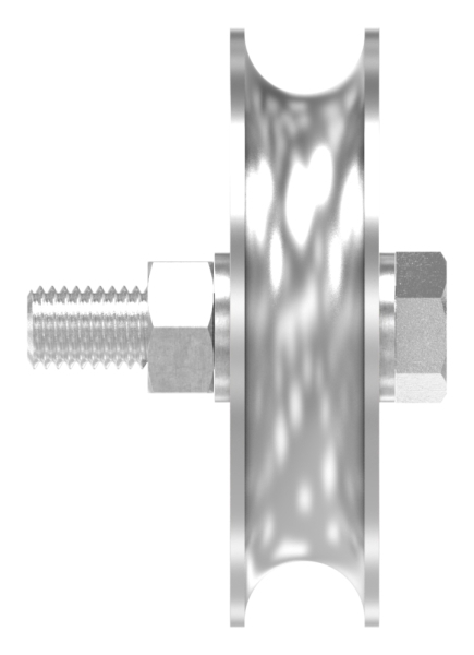 Schiebetorrolle Ø 100mm mit Rundrille Ø 20mm- V4A-88-11341-100.V4A