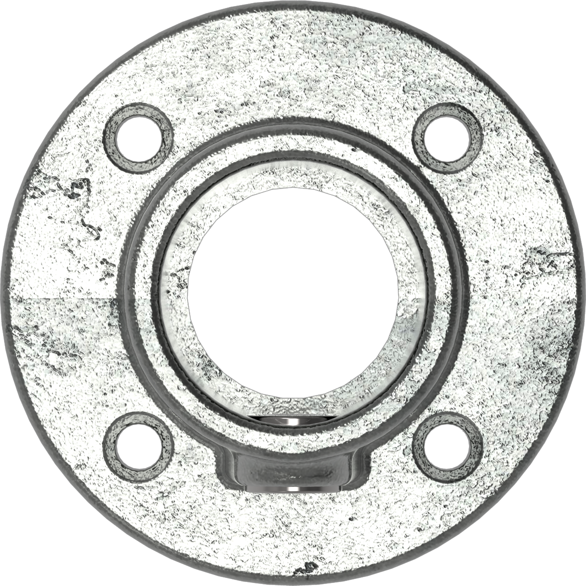 Raccord de tuyau | Montage mural rond | 131T21 | 21,3 mm | 1/2" | Fonte malléable et électrozinguée