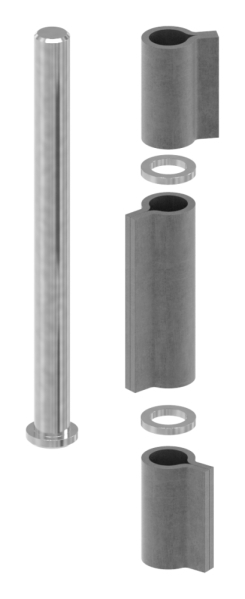 bande soudée | 3 pièces | capacité de charge : 250kg | solide | acier S235JR, brut
