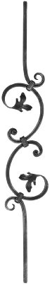 Zierstab - Laenge- 900 mm - Material- 12x12 mm gerillt - Stahl S235JR- roh-30-1146.8