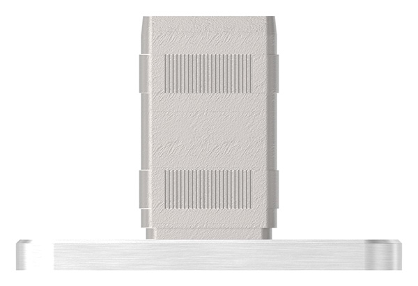 Ancrage au sol et au mur avec moletage pour tube 40x40 mm