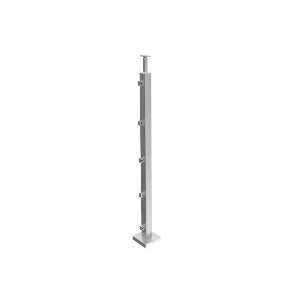 Gelaenderpfosten flach Edelstahl AISI 304 1000 mm fuer Oberverankerung geschliffen-89-11AJPVR1005JP10-A.4