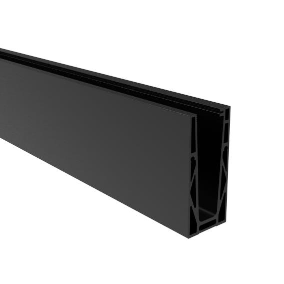 Aluprofil Ganzglasgelaender Aluminium 5000 mm Oberverankerung Satin-ELOX Schwarz-89-11AL0004ECO5000SEB-A.4