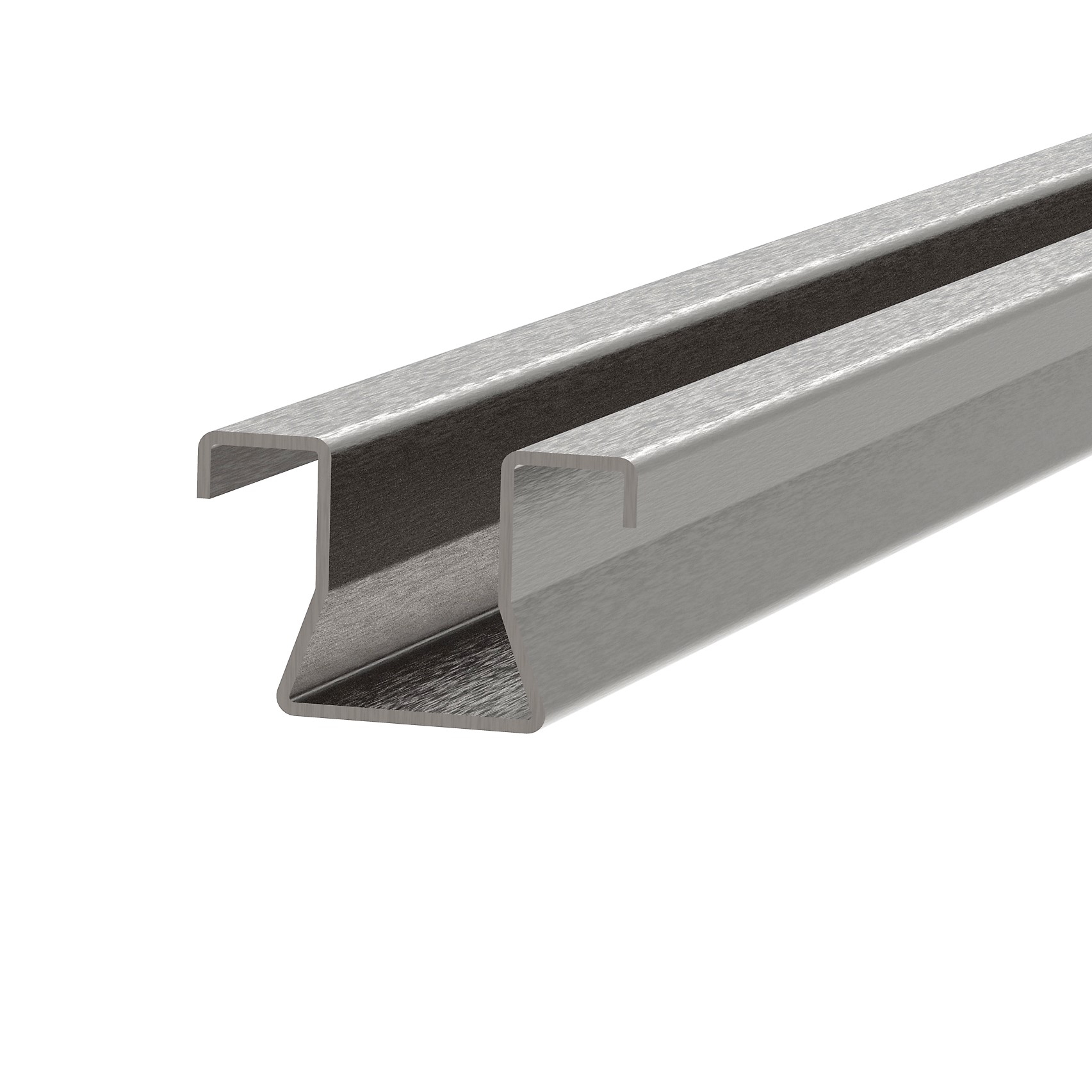 Bodenlaufschiene Stahl verzinkt L=6000 mm Materialstaerke 3 mm U-Rille-89-11H59ZN6000-A.4