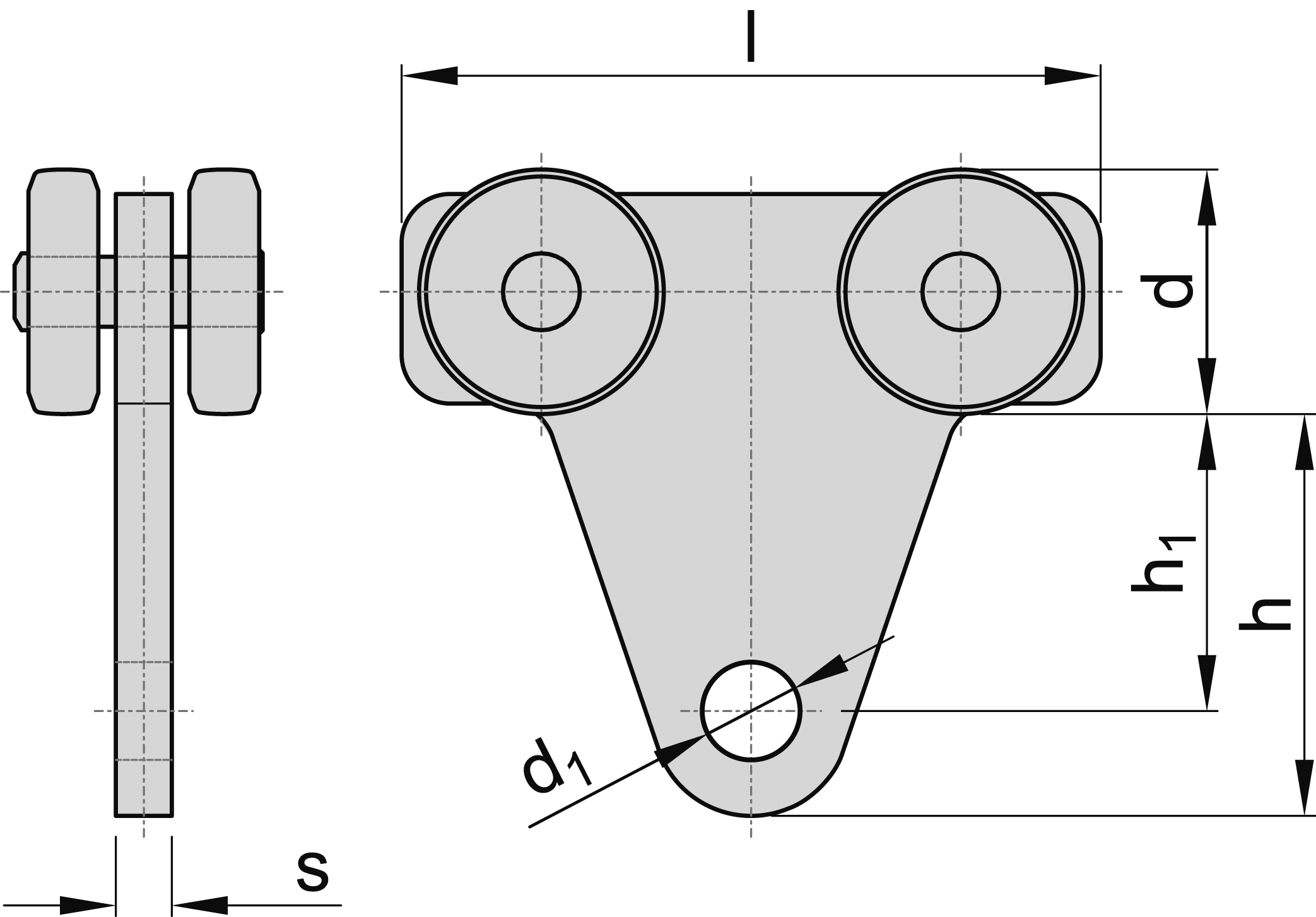 Doppelrolle zum Einhaengen MEA Gr- 1 verzinkt Ø 28 mm 10336834-60-0017.7