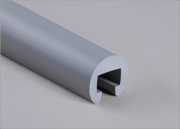 Main courante plastique Ø 40mm pour 25 x 15mm, gris trafic