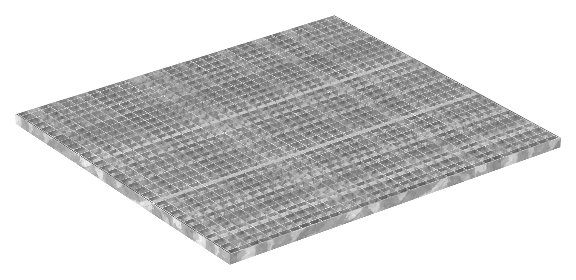 caillebotis industriel | dimensions : 1000x1100 mm ; 30/30 mm ; 30/2 mm | S235JR (St37-2), galvanisé à chaud en bain complet