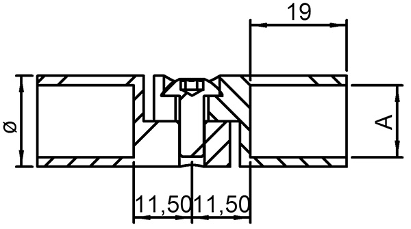 Connecteur | joint pour collage avec trou de 12,1 mm