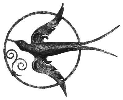 Schwalbe -links- Zierelement - Ø 200 mm - Stahl S235JR- roh-30-3192L.8