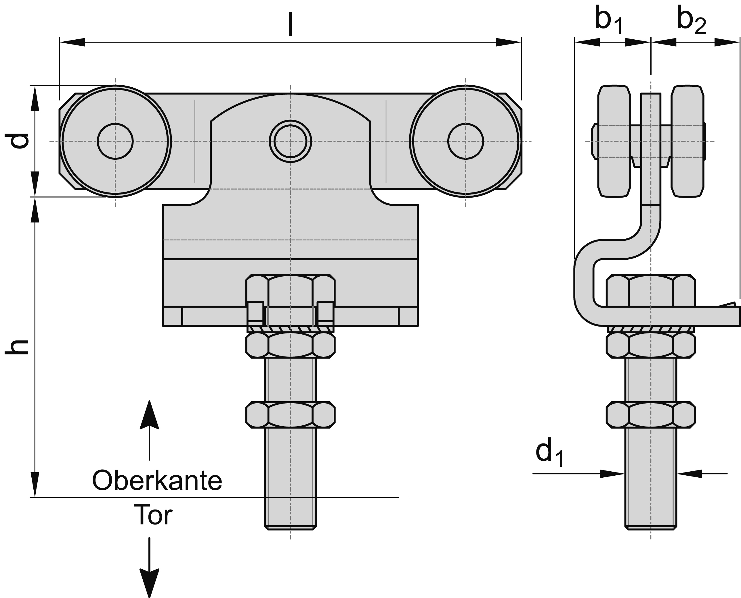 Doppelrolle Schiebetor MEA Gr- 5 verzinkt Ø 89 mm bis 2000 kg 10336450-60-0094.7