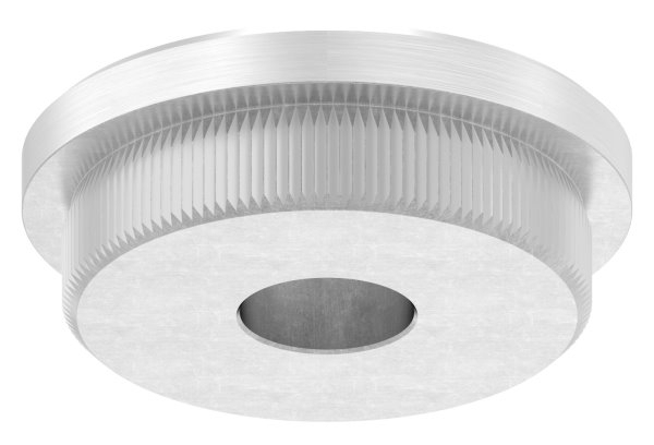 Bouchon plat V2A en matériau plein pour Ø 42,4x3,0 mm avec trou 12,1 mm