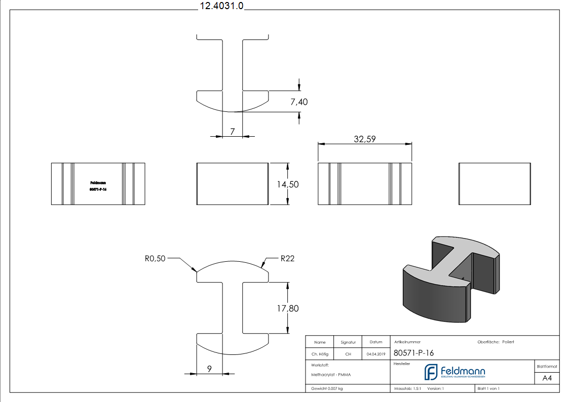 Aligneur de verre | pour verre : 16.76-17.52 mm | plastique PMMA