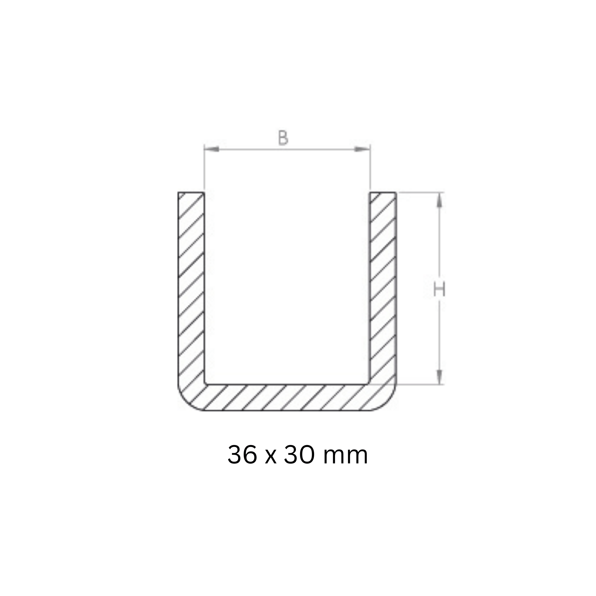 Bund - 1 Stueck - Material- 16x4 mm - Innenmass- 36x30 mm - Stahl -Roh- S235JR-30-6722.8