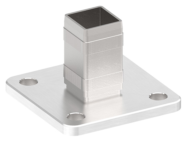 Ancrage au sol et au mur avec moletage pour tube 40x40 mm