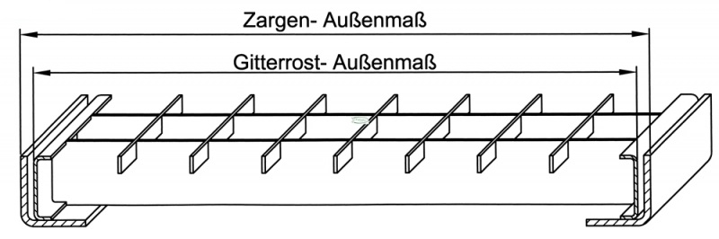 Lichtschachtrost Baunormrost - Masse-  340x490x20 mm 30-30 mm - aus S235JR -St37-2- im Vollbad feuerverzinkt-23-34493020.7