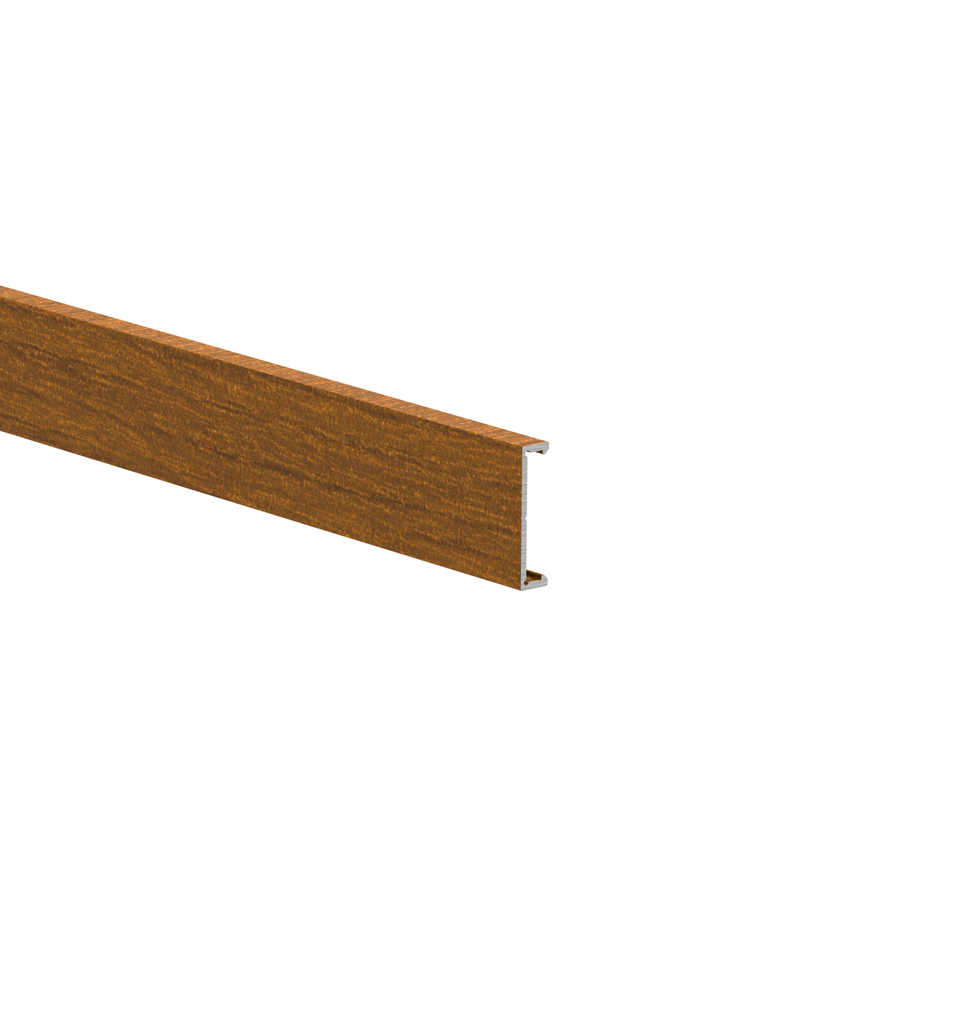 Aluminium Fassadenleiste 25x6 mm 6000 mm Pulverbeschichtung Gold Eiche-89-11FGAL25X66000W03-A.4