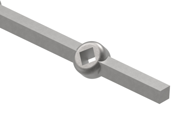 Lochleiste schraeg fuer Quadratrohr Material- 16x16 mm Laenge- 2000 mm Stahl S235JR- roh-30-1647.8