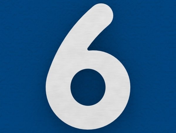 Hausnummer 6 - klein - Masse- 110 mm x 150 mm - V2A-11-8056.4