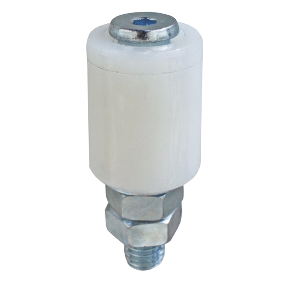 Nylon-Fuehrungsrolle Stahl verzinkt Ø 42 mm mit M16 Gewinde- weiss-89-11H0442W-A.4