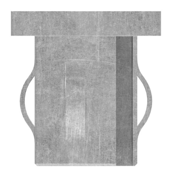 Bouchon plat en acier | avec M8 | pour tube 50x30x2.0-3.0 mm | acier S235JR, brut