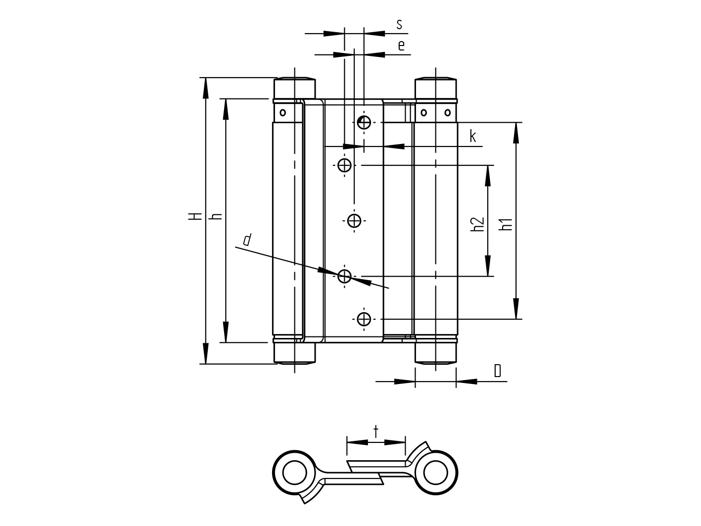 Selbstschliessfederscharnier Stahl vernickelt L=125 mm 2-seitig fuer Tueren bis 27 kg-89-11D469N125-A.4