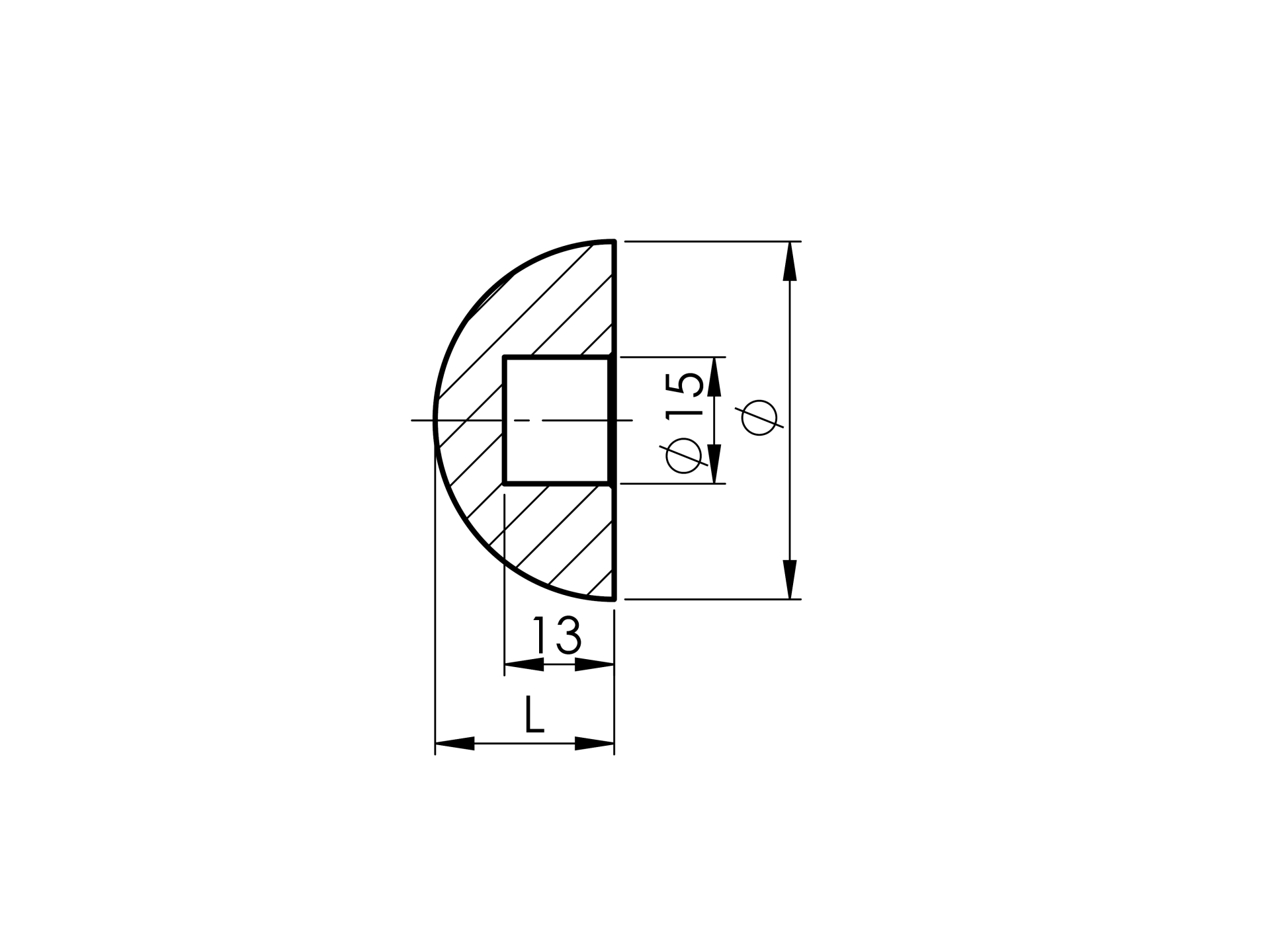 Handlauf-Endkappe Eiche fuer Ø 42 mm halbrund roh unbehandelt-89-11WDD42G2-A.4