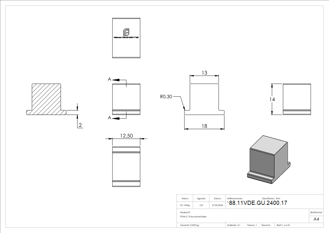 Vordach Montage-Set Aluminium Gummi fuer Glas 17-52 mm L 2405 mm eleganza canopy-88-11VDE-GU-2400.17