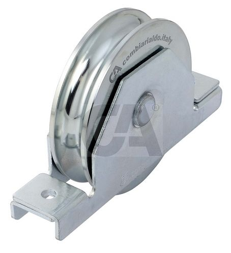 Schiebetorrolle Stahl galvanisch verzinkt Ø 90 mm fuer Schiene Ø 20 mm 2 Kugellager-88-11380.90
