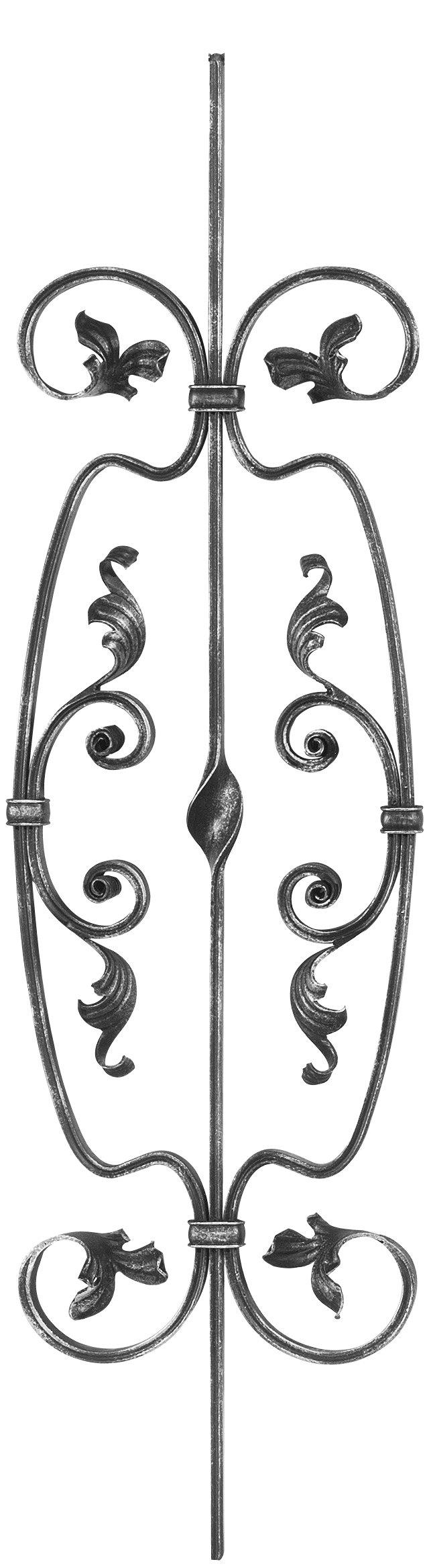 Zierstab - Laenge- 900 mm - Material- 16x8 mm gerillt - Stahl S235JR- roh-30-1158.8