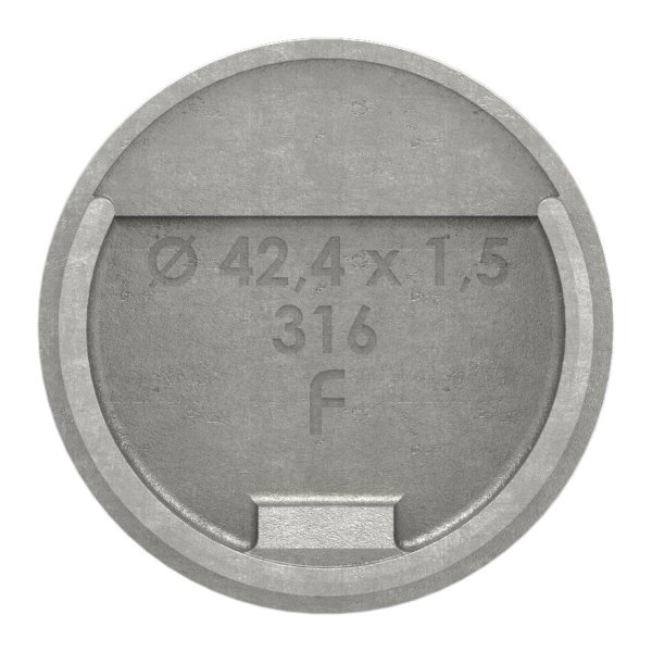 Endkappe - flache Ausfuehrung - fuer Nutrohr Ø 42-4 mm - V4A-12-2300.1