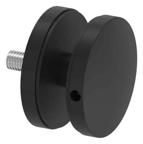 Glaspunkthalter Edelstahl V2A Ø 62 mm M10 fuer Glas 6-0-21-52 mm RAL 9005 schwarz matt-88-1160240-240.9005