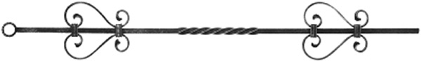 Barre décorative | longueur : 900 mm | matériau : 12x12 mm | lisse | acier (brut) S235JR