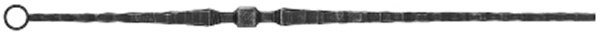 Barre décorative | longueur : 900 mm | matériau : 15x15 mm martelé | acier S235JR, brut