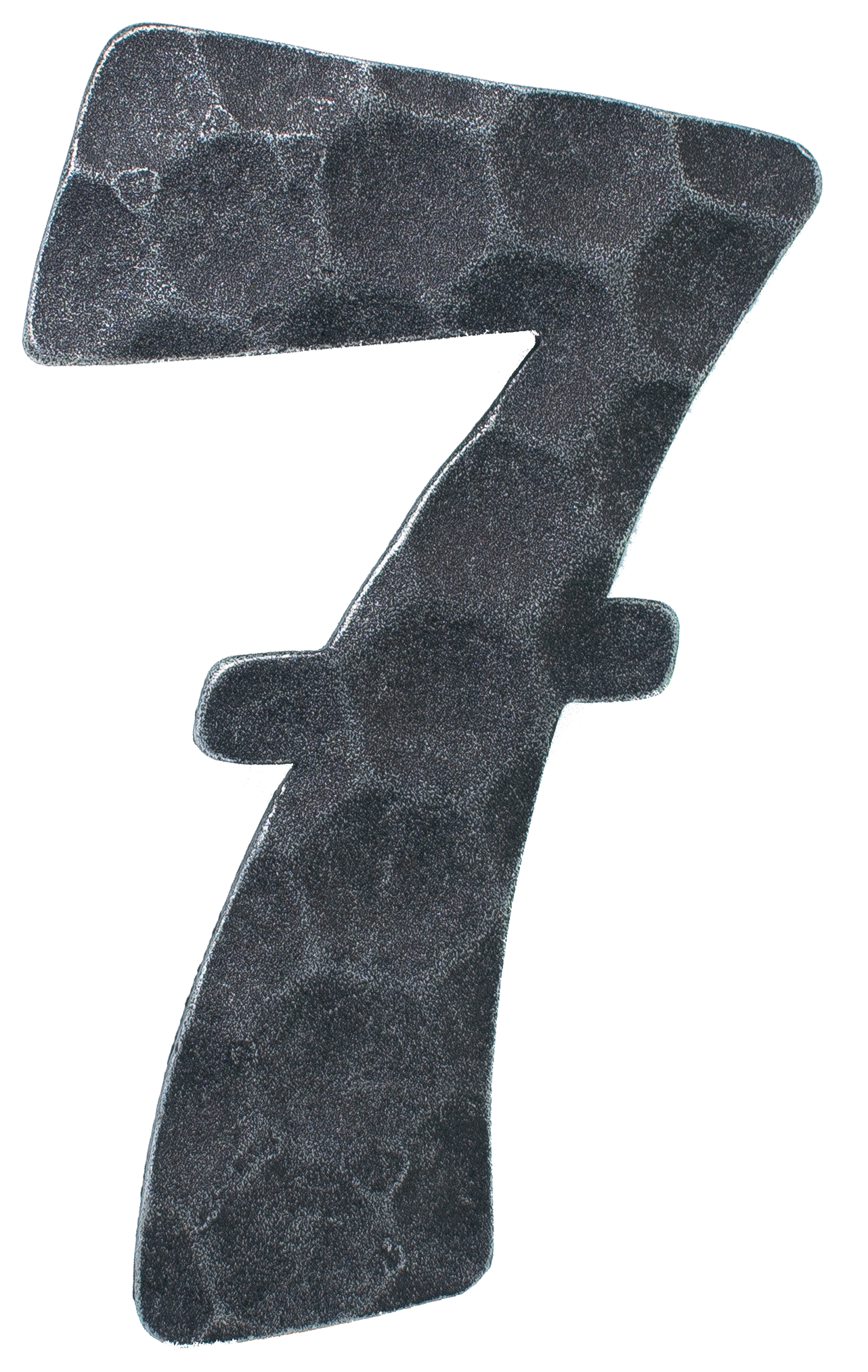 Numéro de maison 7 | dimension 12x8 cm | matériau 4 mm martelé | acier (brut) S235JR