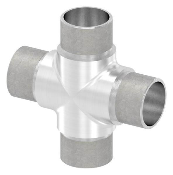 Traverse avec même sortie pour tube rond Ø 33.7x2.0 mm V2A