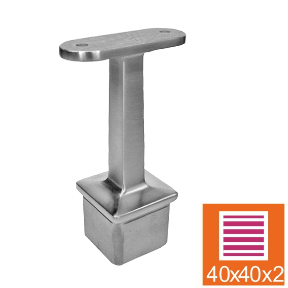 Support de main courante pour tube carré : 40x40x2 mm | V4A