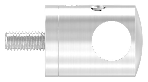 Querstabhalter V2A Edelstahl – Anschluss FLACH passend fuer Rundstaebe 12 mm zum Verbinden -Stoss- inkl- Schrauben-11-1042.4