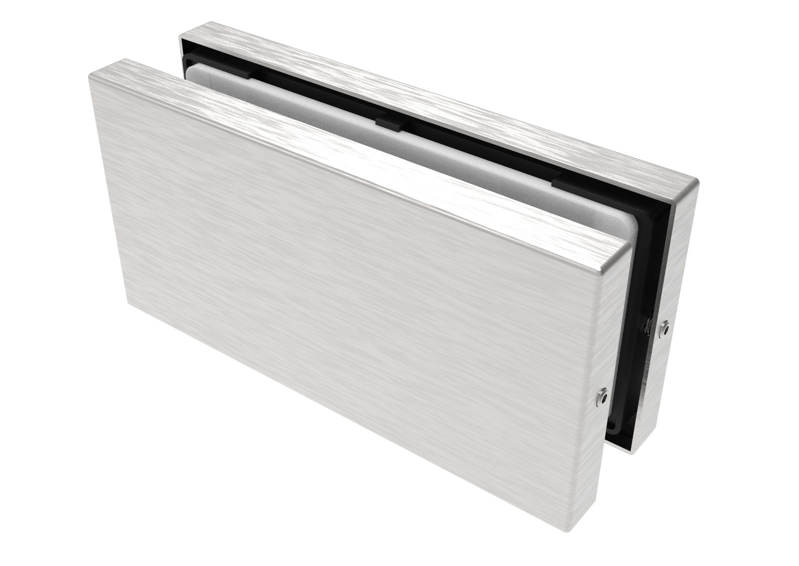 Glasverbinder Glas-Glas fuer 10-12mm Glas- Edelstahl AISI 304 geschliffen-89-11GS304ZP882S-A.4