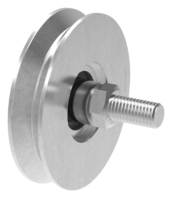 Schiebetorrolle - Ø 98 mm - V-Rille - Stahl S235JR- verzinkt-30-4123.7